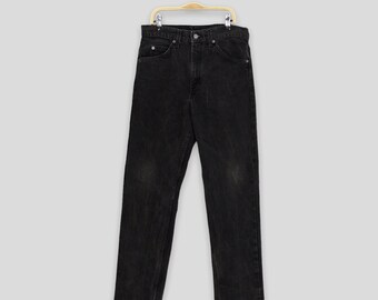 90s Vintage USA Levis 501 Jeans 30 31 / Black Denim Button