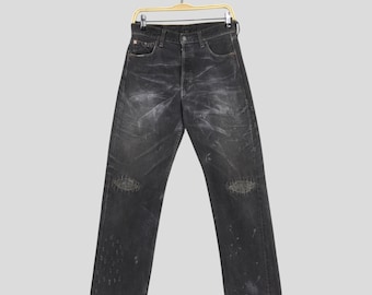 パンツ y2k Levi's 503 Faded Black Cargo Denim Size 31x30.5 Vintage Levis 503 Faded Black Jeans Straight Cut