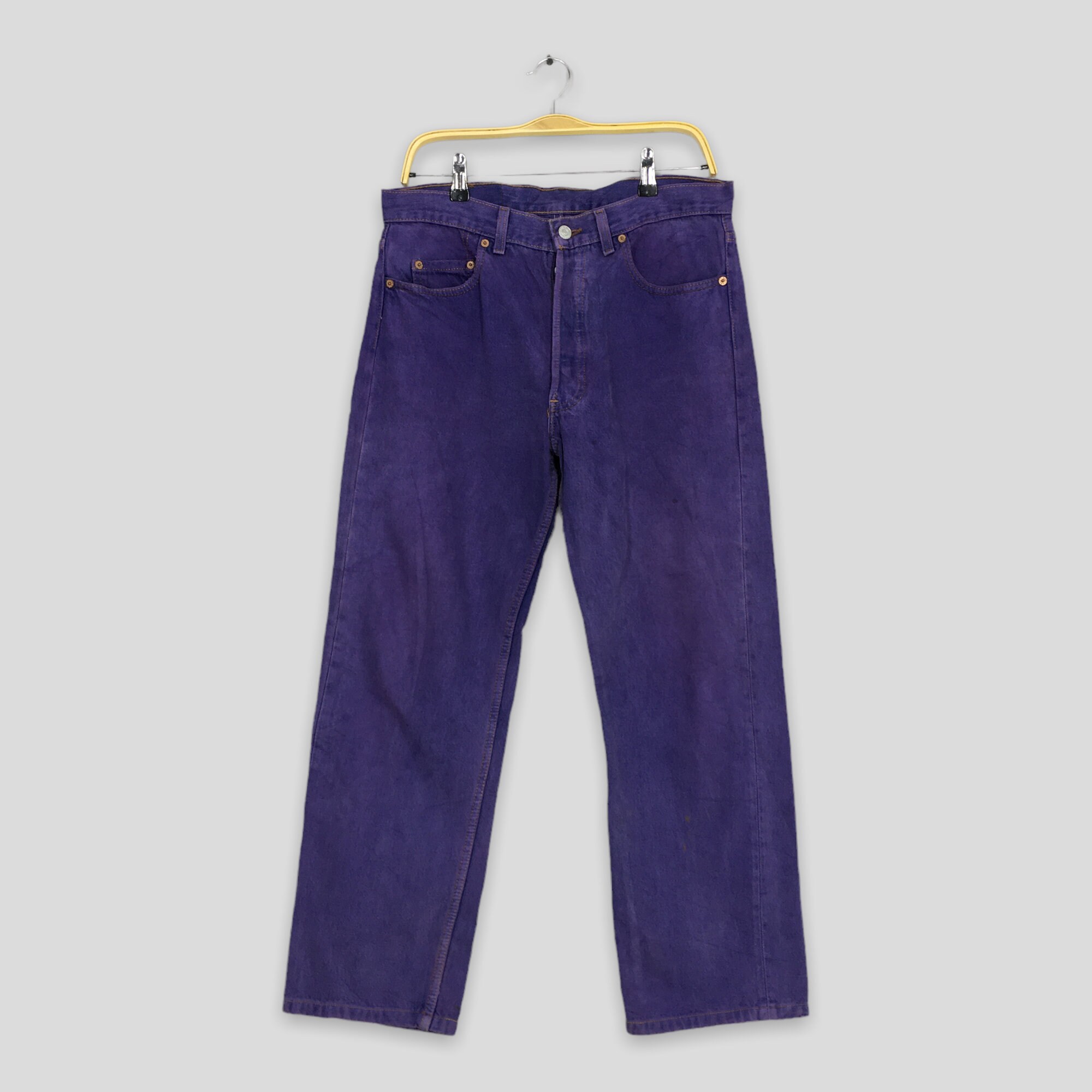 Size 32x27 Vintage 90s Levi's 501 Purple Overdyed Jeans Size 32x27 Vintage 90s Levi's 501 Purple Overdyed Jeans