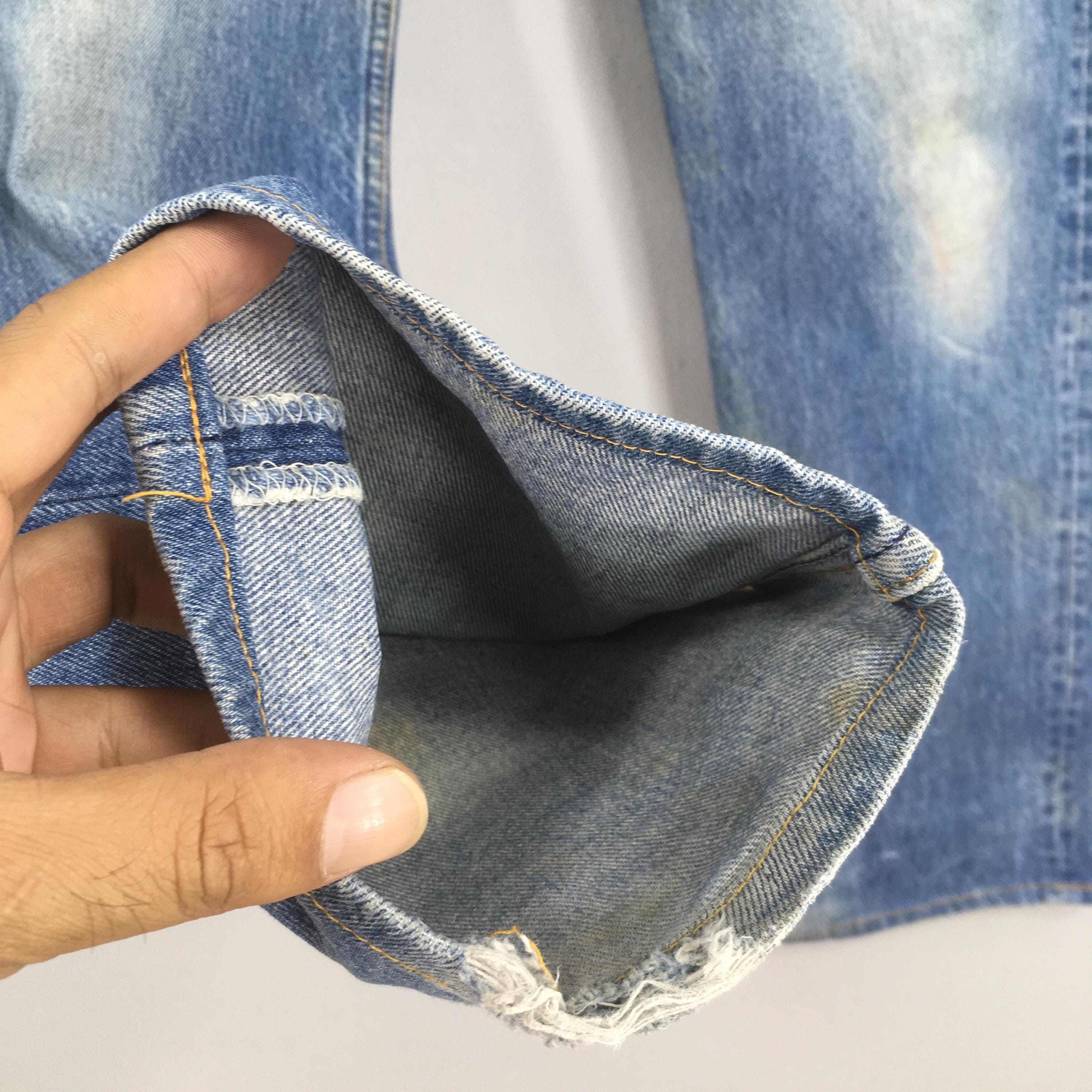 Size 34x29 Vintage 90s Levi's 501 Faded Blue Jeans Stone Wash