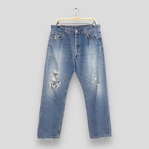 Size 34x28 Vintage 90s Levi&#39;s 501 Faded Stone Washed Jeans Levi&#39;s Straight Leg Unisex Levi&#39;s 501 Button Fly Denim 80s Levi&#39;s Distressed W34