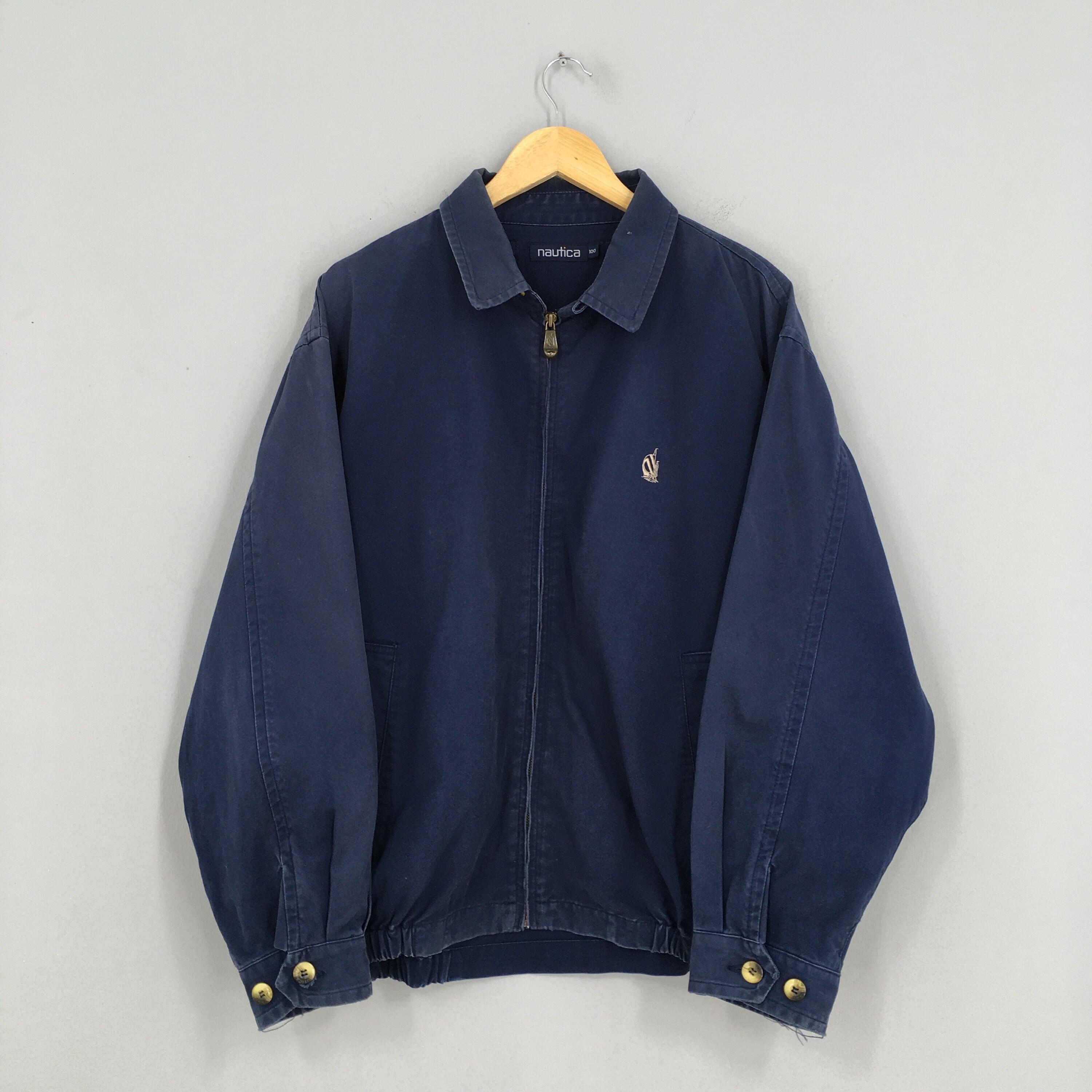 Vintage 90s Nautica Zipper Harrington Blue Jacket Xlarge Nautica