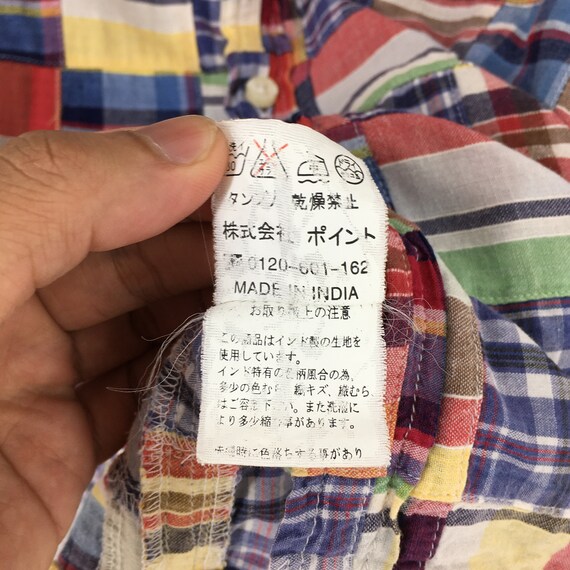 Vintage Global Work Patchwork Checkered Flannel M… - image 5