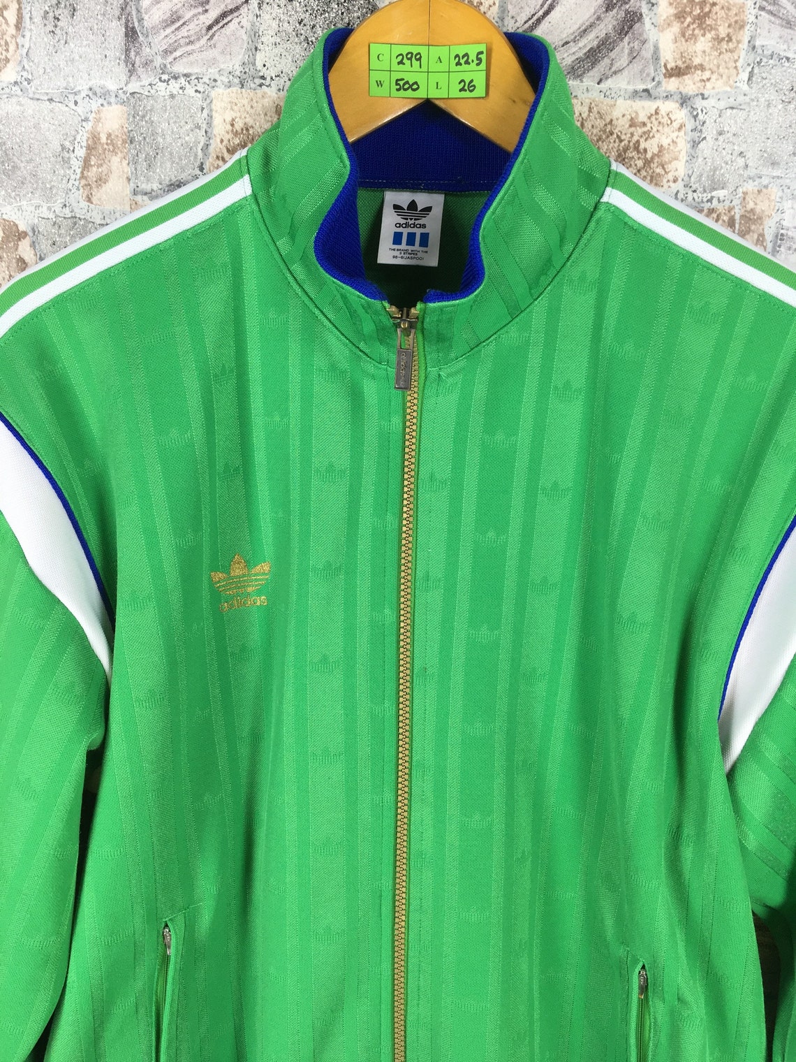 Vintage Adidas Track Top Green Jacket Medium Adidas Trefoil | Etsy