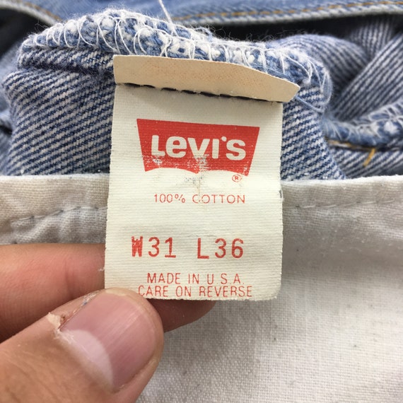 Size 28x29 Vintage 80s Levi's 501 Faded Blue Jean… - image 9