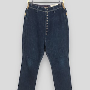 Size 26x23 Kapital Kountry High Waisted Button Fly Jeans Kapital Indigo Blue Denim Regular Fit Jeans Kapital Boro Japanese Katsuragi W26