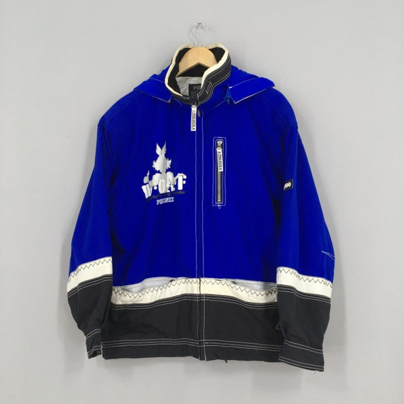 Vintage Phenix Cordura Winter Bomber Jacket Hoodie Medium Blue