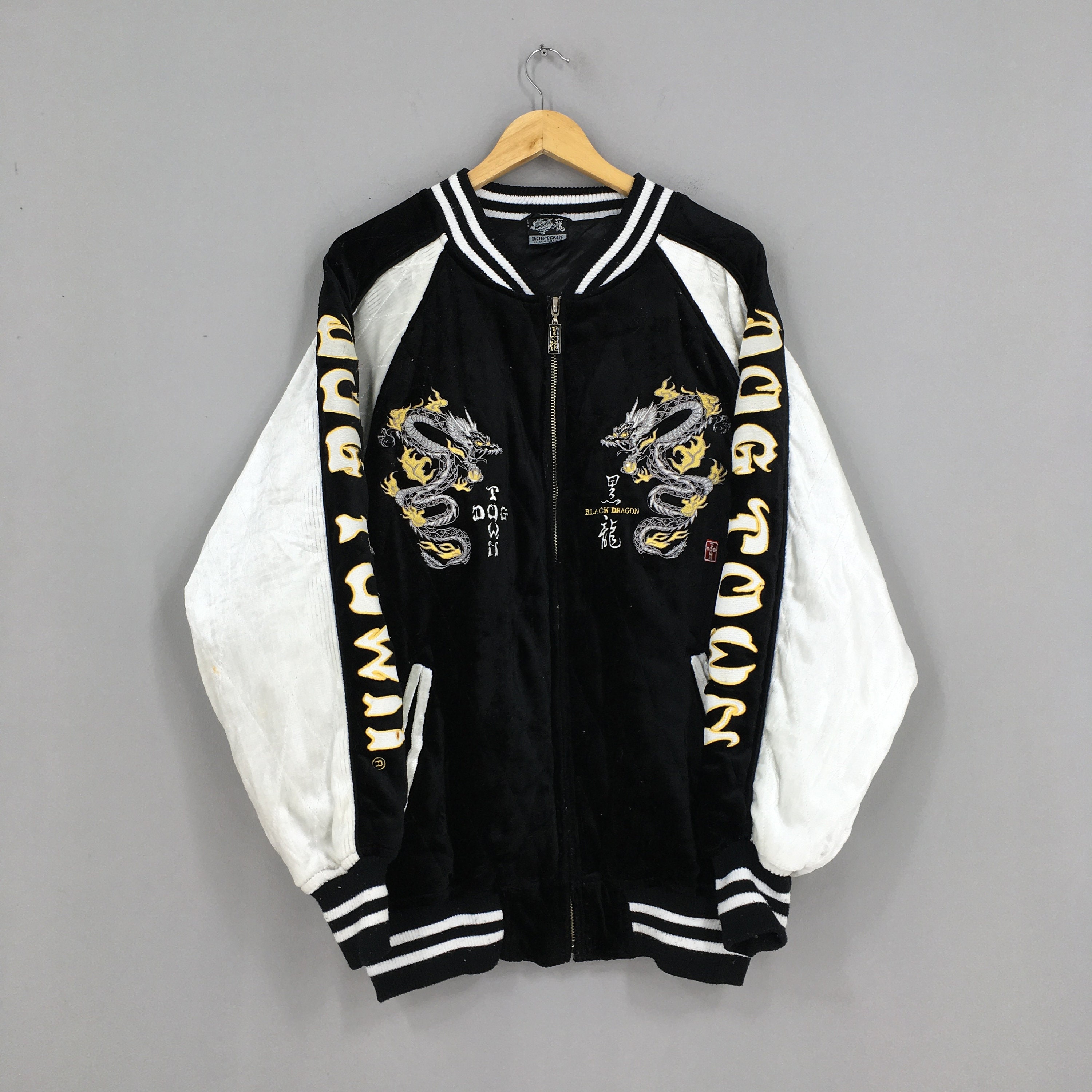 Vintage Sukajan Dogtown Black Dragon Velvet Jacket XLarge 90s Etsy