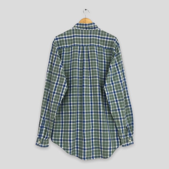 トップス 90s Polo Ralph Lauren check flap shirt Vintage Polo Ralph Lauren Shirt Mens Large 3/4 Button