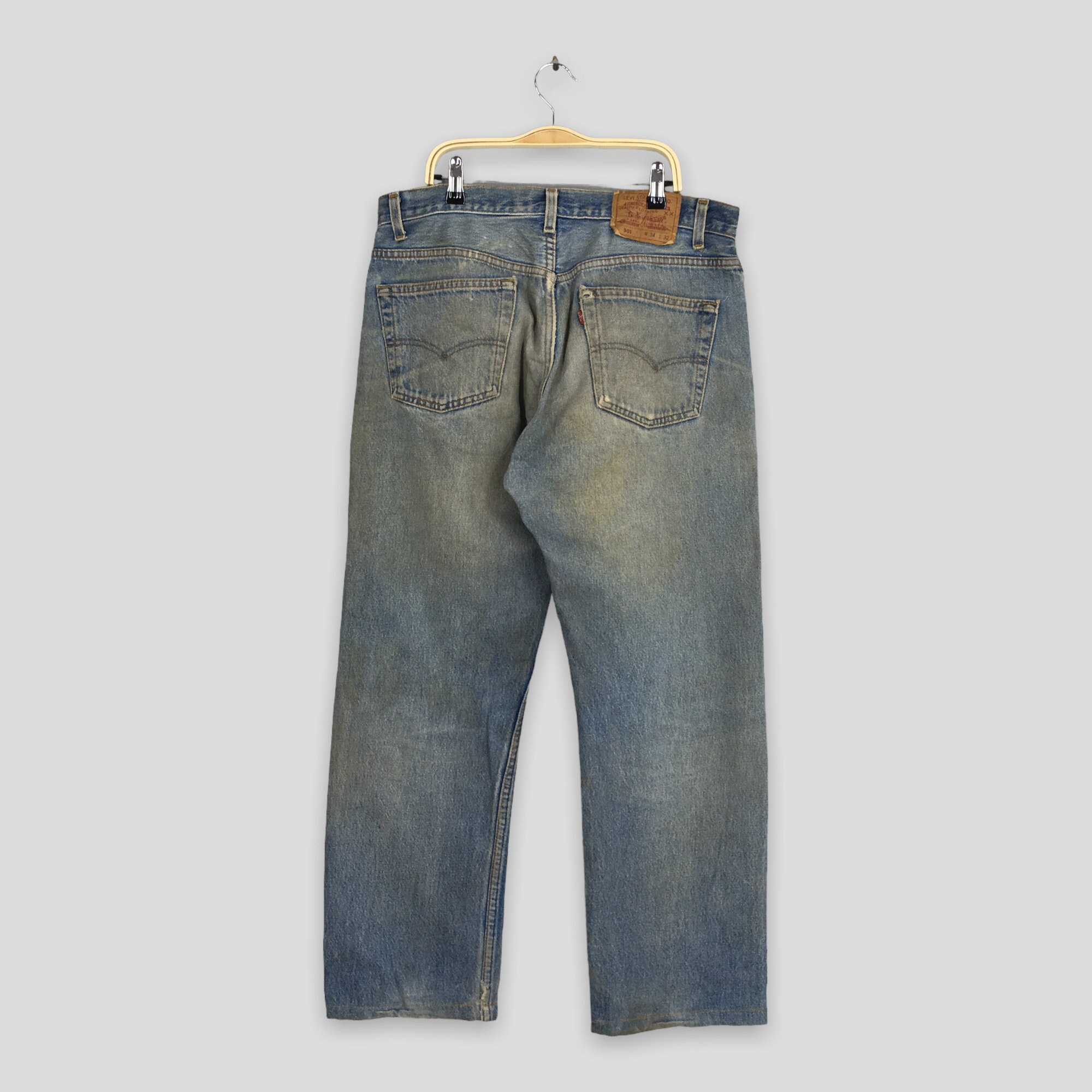 Size 33x27 Vintage 90s Levi's 501 Faded Distressed Jeans Levi's