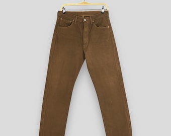 Talla 29x29 Vaqueros Levi's 501 marrones teñidos vintage de los años 90 Vaqueros Levi's desgastados y lavados a la piedra Vaqueros Levi's 501 para mujer W29