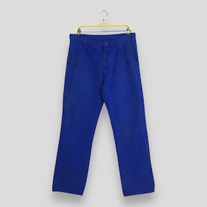Size 32x29 Vintage 90s Portex French Work Trouser Blue Cargo Pants Frenchwork Sanforized Pants 1980s Casual European Workwear Pants W32