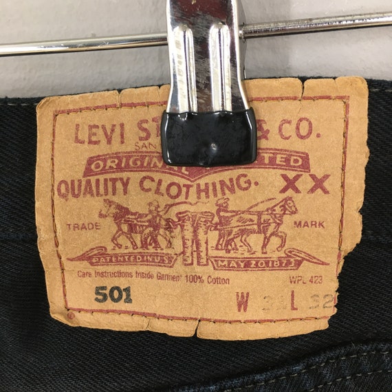 Size 32x32 Vintage Levis 501 Levi's Overdyed Blac… - image 10