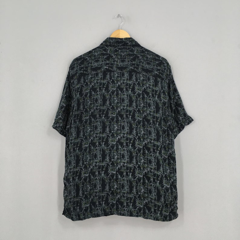 Vintage Bambo Floral Hawaiian Button Up Shirt Unisex Medium Vintage 90s Hawaii Summer Aloha Wear Rayon Oxford Shirt Size M