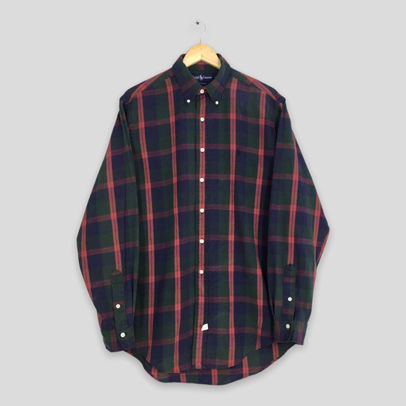 【今日の超目玉】 Vintage 90s Polo Large Flannel Checkered Lauren Ralph Polo トップス