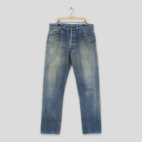 Size 32x31.5 Vintage 80s Levi's 501 Faded Blue Light Wash Jeans