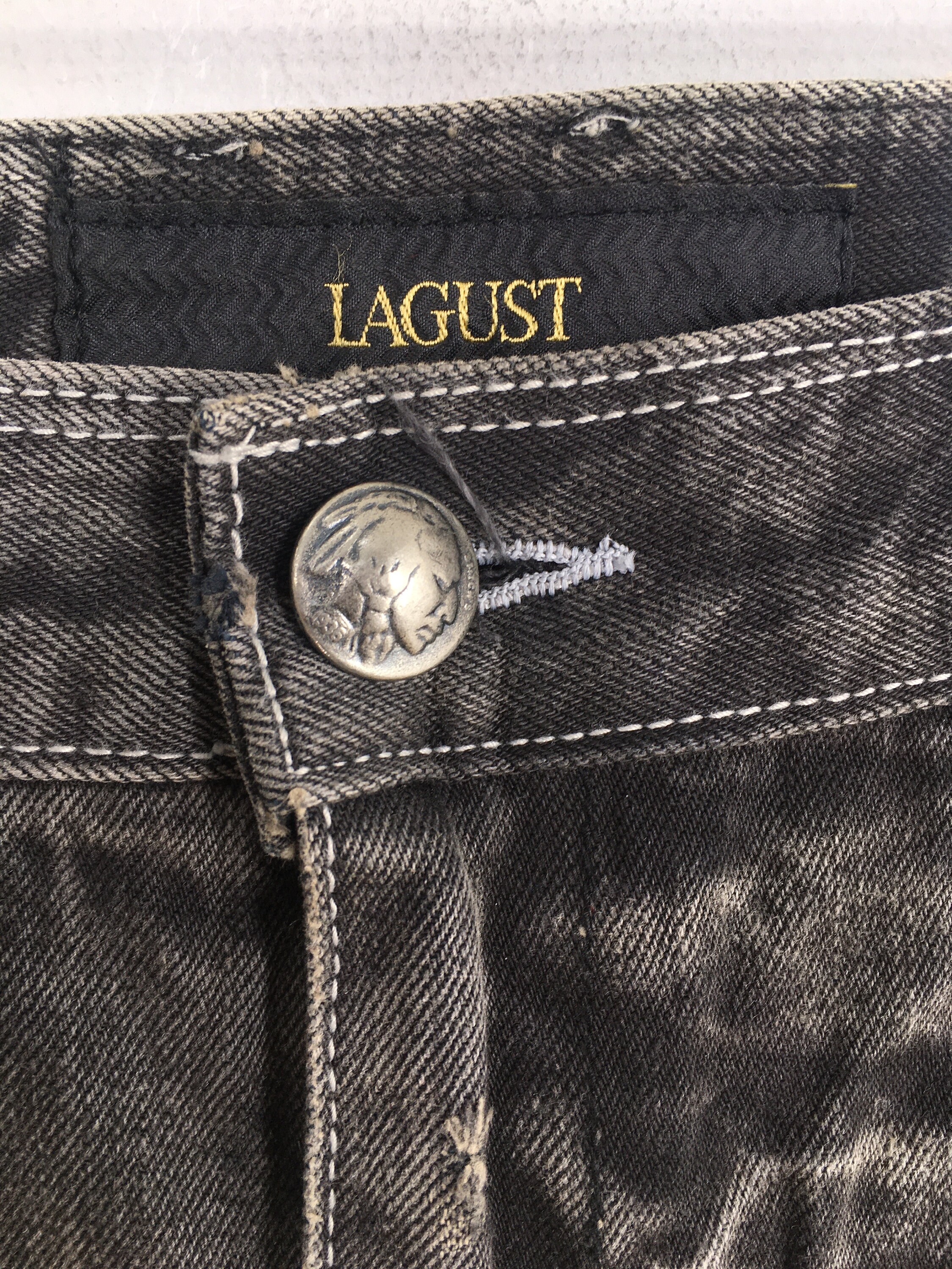 Size 30x31 Vintage Y2K Lagust Japan Denim Black Acid Washed
