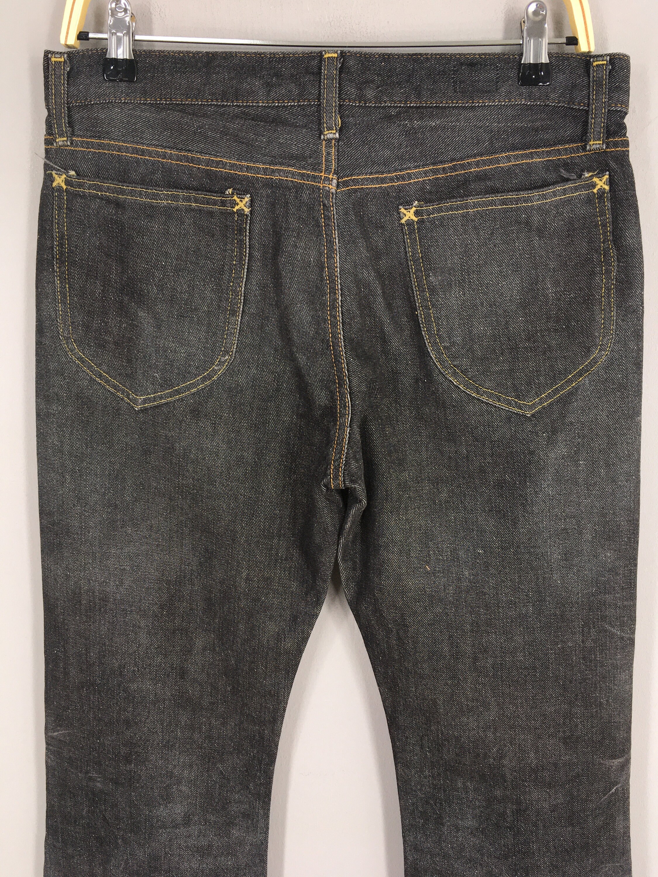 LEE riders denim flare pants black 90s