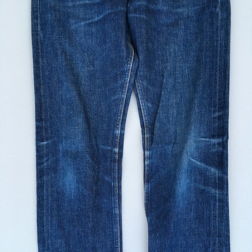 Size 32x34 Vintage APC shops France Redline Selvedge Jeans Honeycombs Jeans APC Faded Blue Denim Distressed Jeans APC Slim Fit Jeans W32