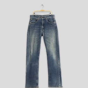 Size 29x33.5 Vintage 90s Levi&#39;s 512 Blue Jeans Straight Cut Jeans Levis Japan Zipper Denim Distressed Jeans Levis 512 Regular Fit Denim W29