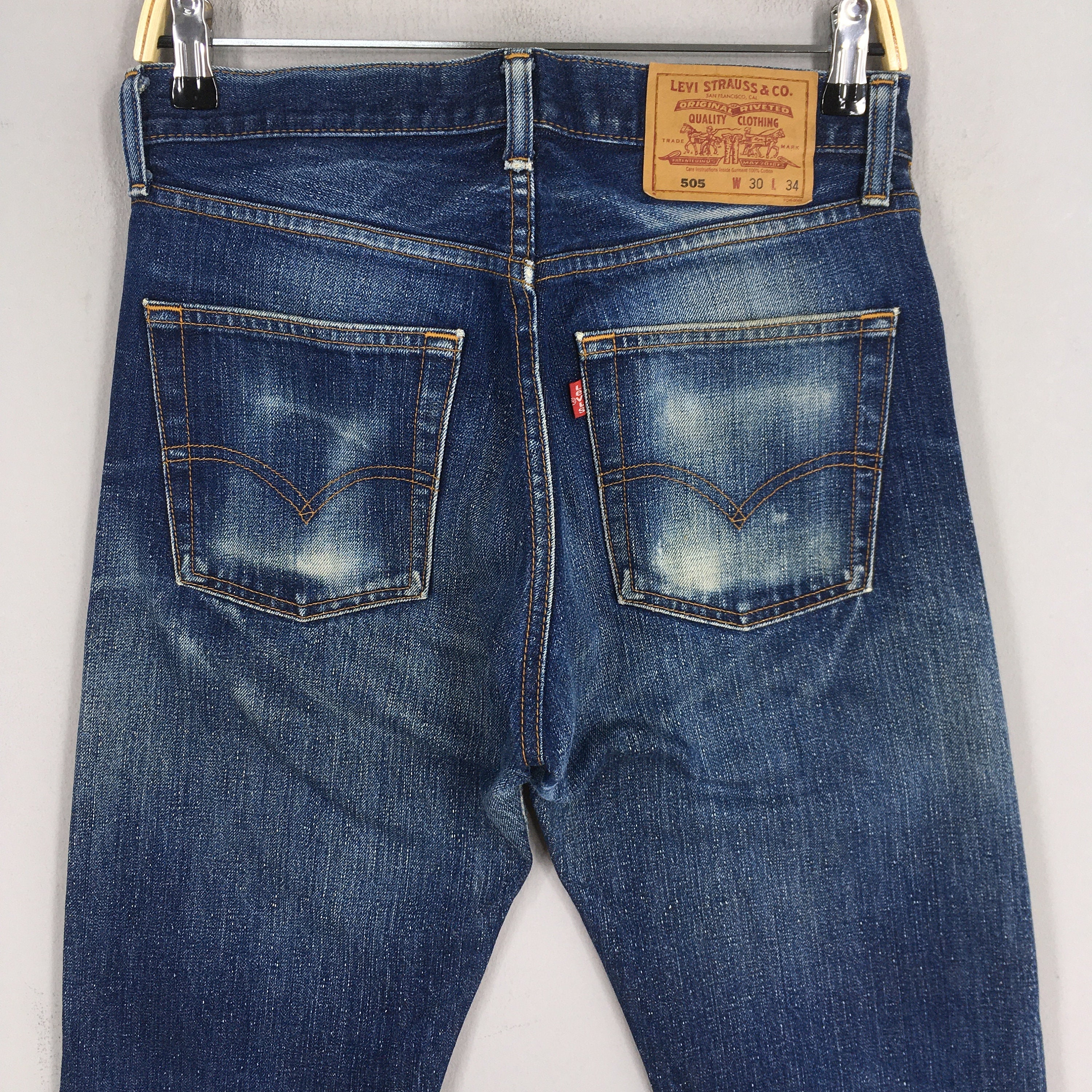 Size 29x30 Vintage Levi's 505 0300 Light Wash Zipper Jeans