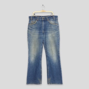 Size 32x28 Vintage 90s Levi&#39;s 517 Flared Jeans Levis Blue Bootcut Jeans Zipper Levis 517 Wide Leg Pants Levi&#39;s 517 High Waisted Jeans W32
