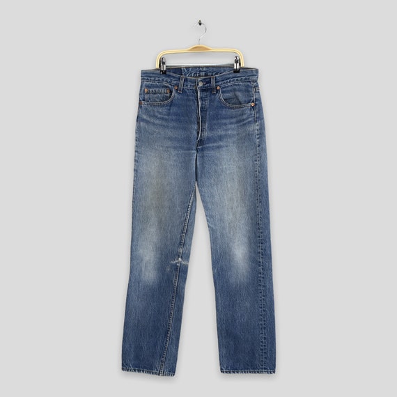 Size 30x31 Vintage 90s Levi's 501 Faded Blue Jean… - image 1