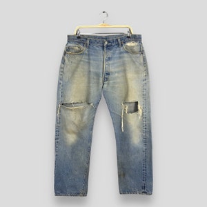 Size 36x28.5 Vintage 70s Levi&#39;s 501 Selvedge Stonewash Jeans 80s Levi&#39;s Faded Dirty Denim Levi&#39;s Distressed Jeans Levi&#39;s Redline Jeans W36