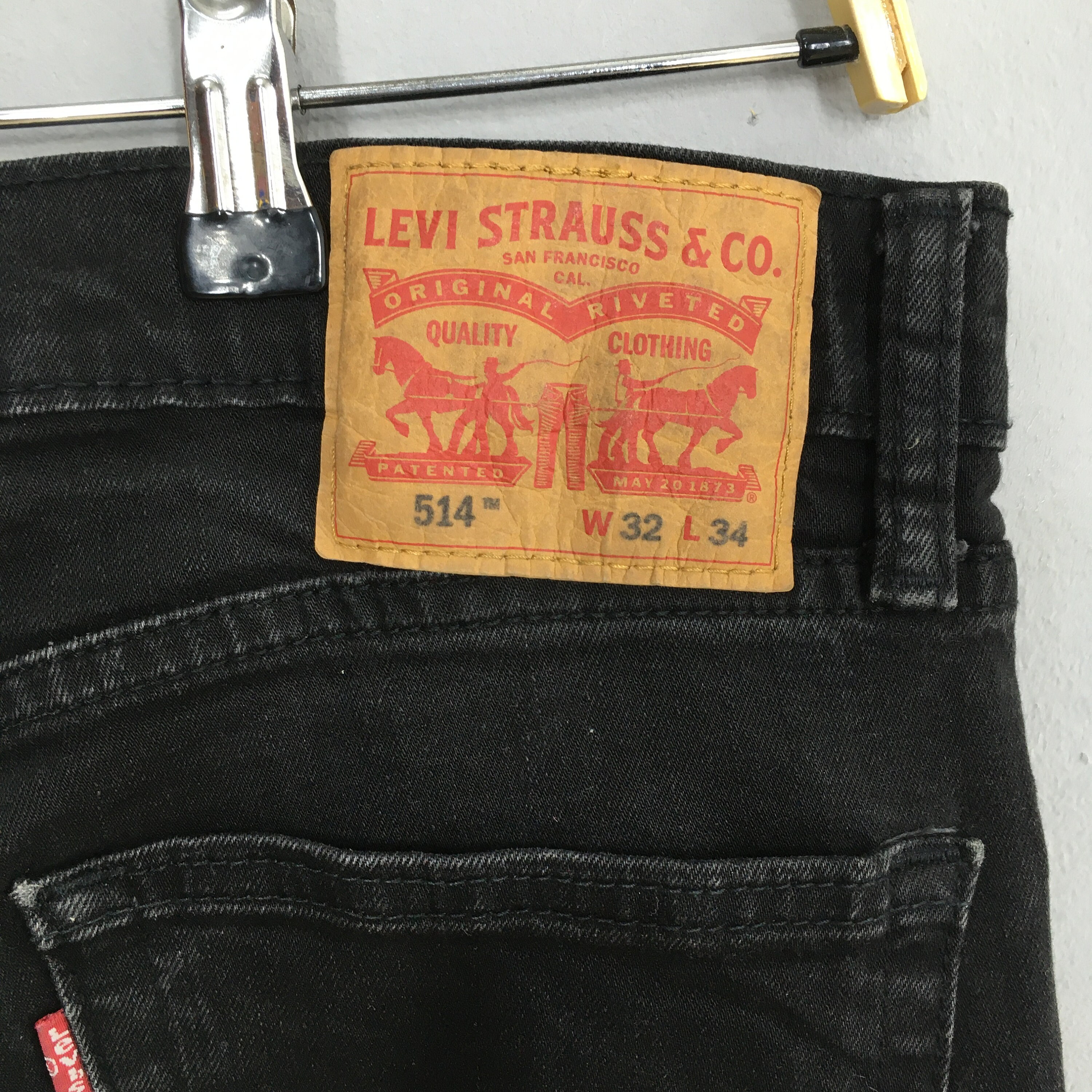 Size 30x33 Vintage Levi's 514 Super Black Jeans Light Washed