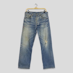 Size 32x27.5 Vintage Levi&#39;s 501XX Light Wash Jeans 1980s Levi&#39;s Strauss Faded Blue Jeans Levi&#39;s 501 Distressed Jeans Button Fly Denim W32