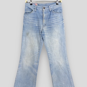 Size 27x28 Vintage 80s Bobson Bootcut Blue Jeans Stonewash Flared Jeans Bobson Faded Women's Dirty Denim 1970s Distressed Jeans Wide Leg W27