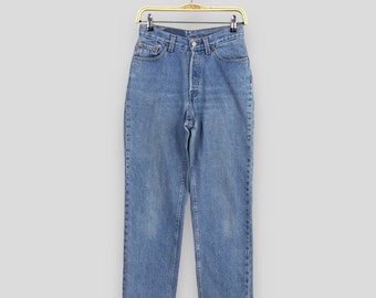 Maat 24 x 26,5 vintage jaren 90 Levi's 501 vervaagde blauwe jeans lichte wassing Levi's rechte jeans Levi's 501 knoopgulp jeans Levi's Usa W24