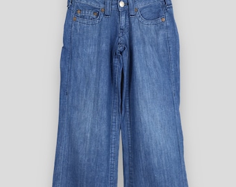 Size 26x27.5 Vintage True Religion Women's Baggy Wide Leg Pant Y2K True Religion Joey Low Rise Ribcage Flared Jeans True Religion Loose Pant