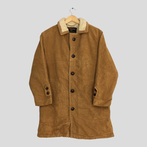 Vintage 80s Mcgregor Suede Sherpa Parka Jacket Medium Brown 