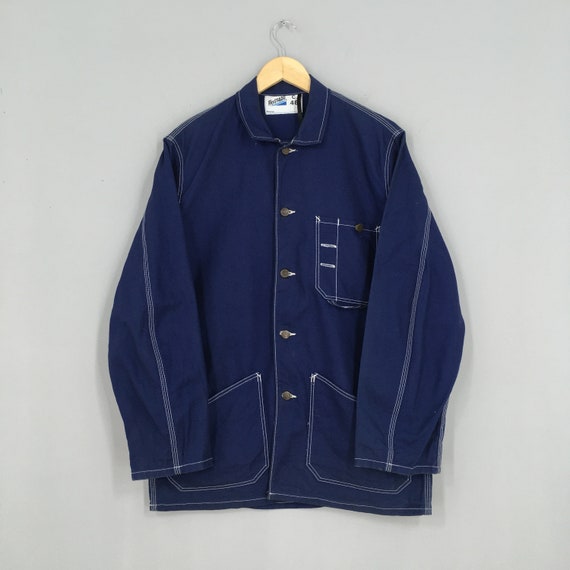 Vintage 1980s Workers Blue Jeans Jacket Large Work