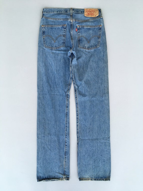 Size 28x33 Vintage 90s Levi's 501 Faded Blue Dirt… - image 7