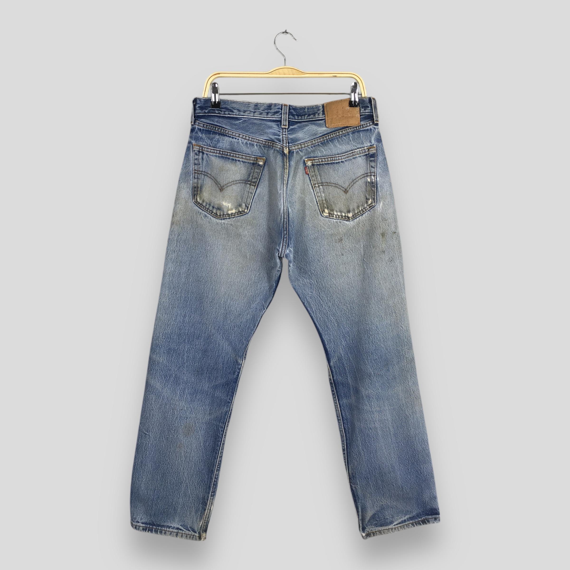 Size 32x28.5 Vintage 90s Levi's 501 Distressed Blue Jeans Levi's