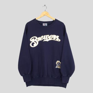 Vintage Milwaukee Brewers MLB Sweatshirt XLarge Milwaukee Brewers Embroidered Crewneck Milwaukee Brewers Major League Baseball Sweater XL
