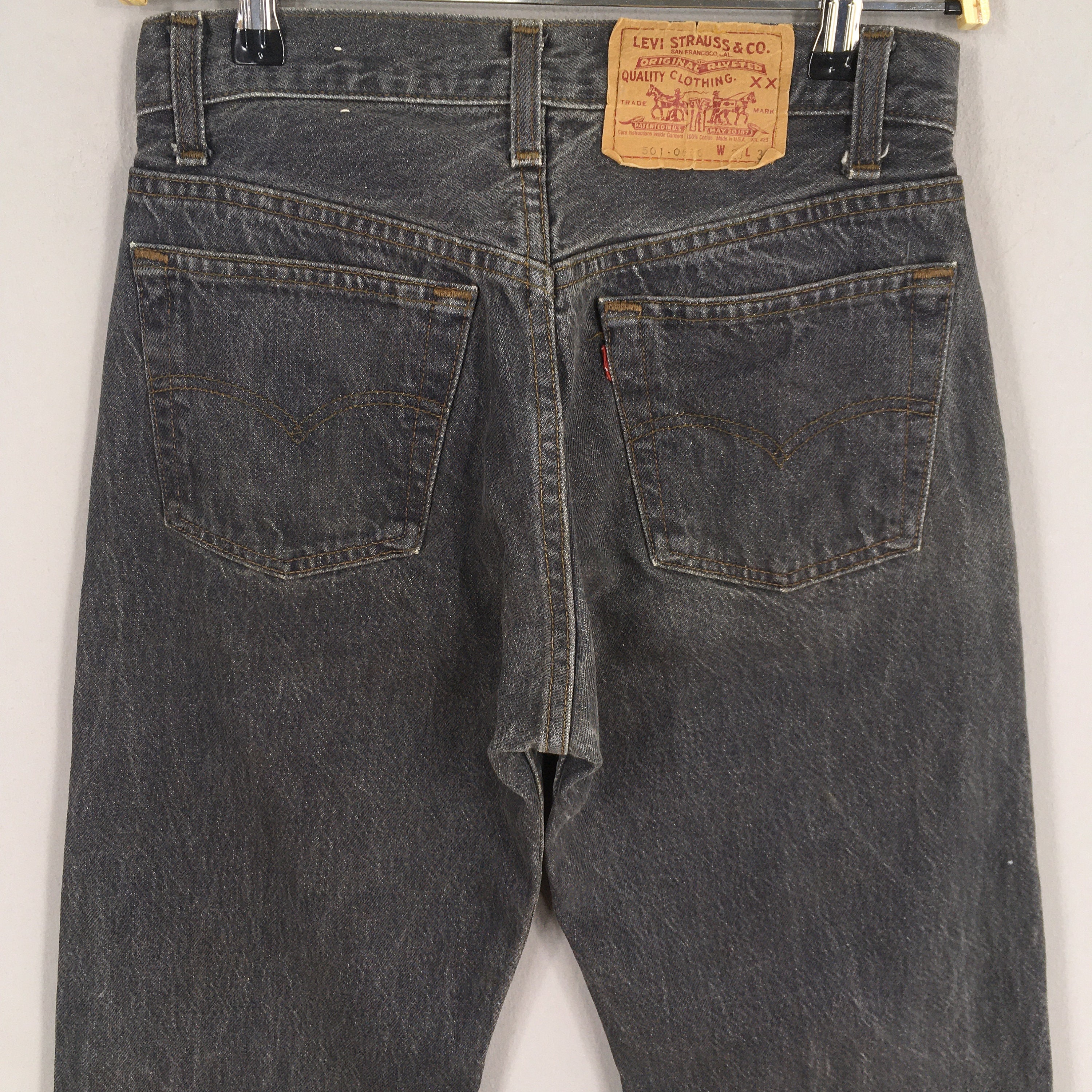 Size 26x28 Vintage 80s Levi's 501 Faded Black Jeans Levi's