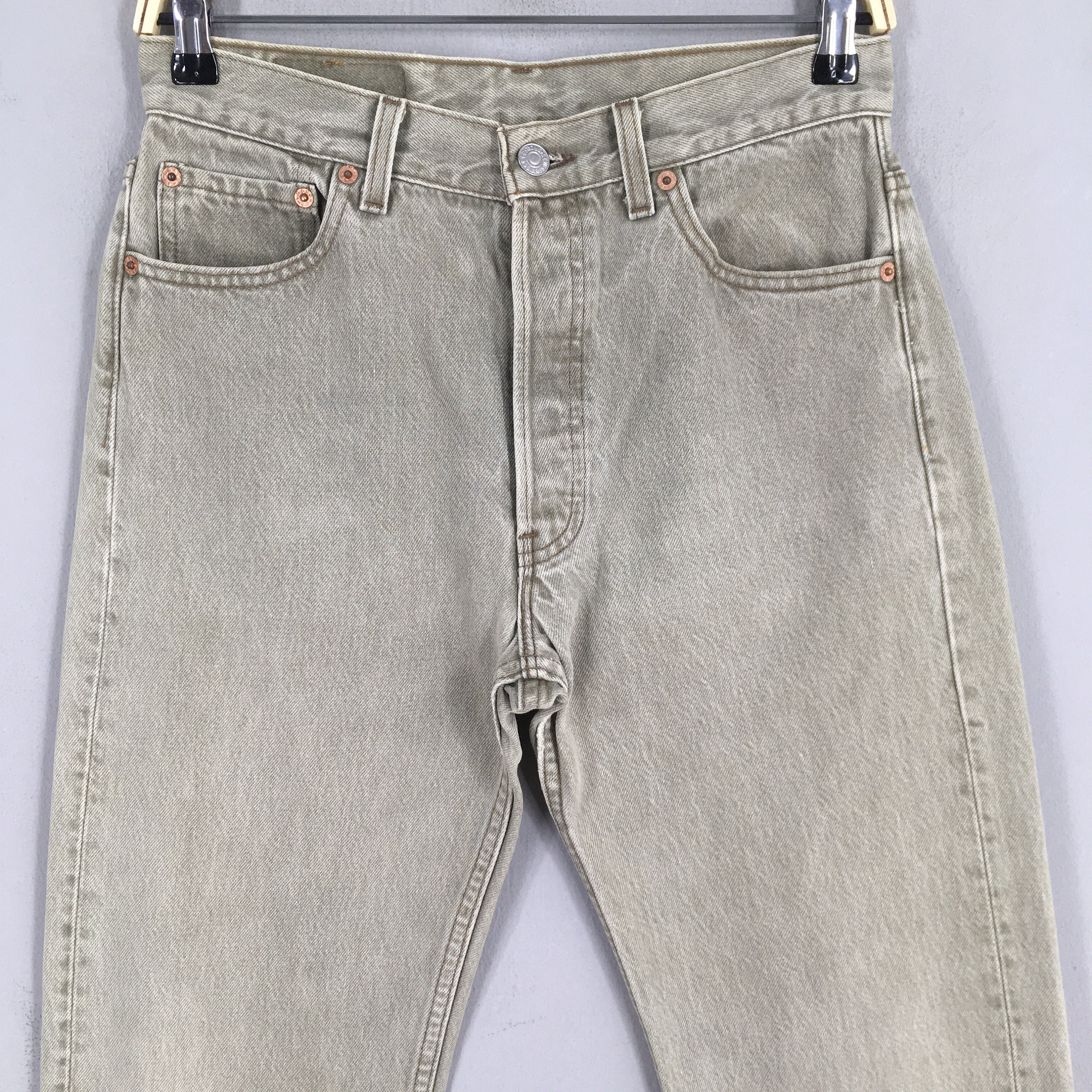 Size 28x28.5 Vintage 90s Levi's 501 Faded Gray Jeans Light Size 28x28.5 Vintage 90s Levi's 501 Faded Gray Jeans Light
