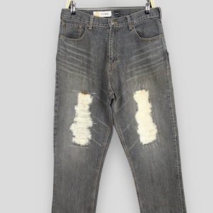 Maat 30 x 28 Brand Manifest Japan Denim Distressed Faded Black Jeans Workers Streetwear Manifest Denim W30