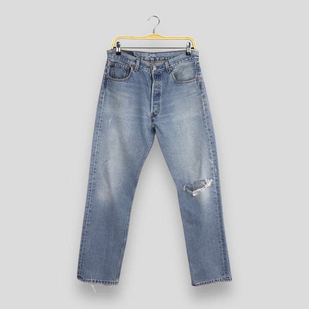 Size 29x30 Vintage 90s Levi's 501 Distressed Blue Jeans Levi's