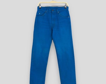 Storlek 28x28,5 Vintage 80-tals Levi's 505 blekta jeans Överfärgade blå jeans Levi's avslappnade passform Regular jeans Levi's dragkedja i denim Levi's unisex W28