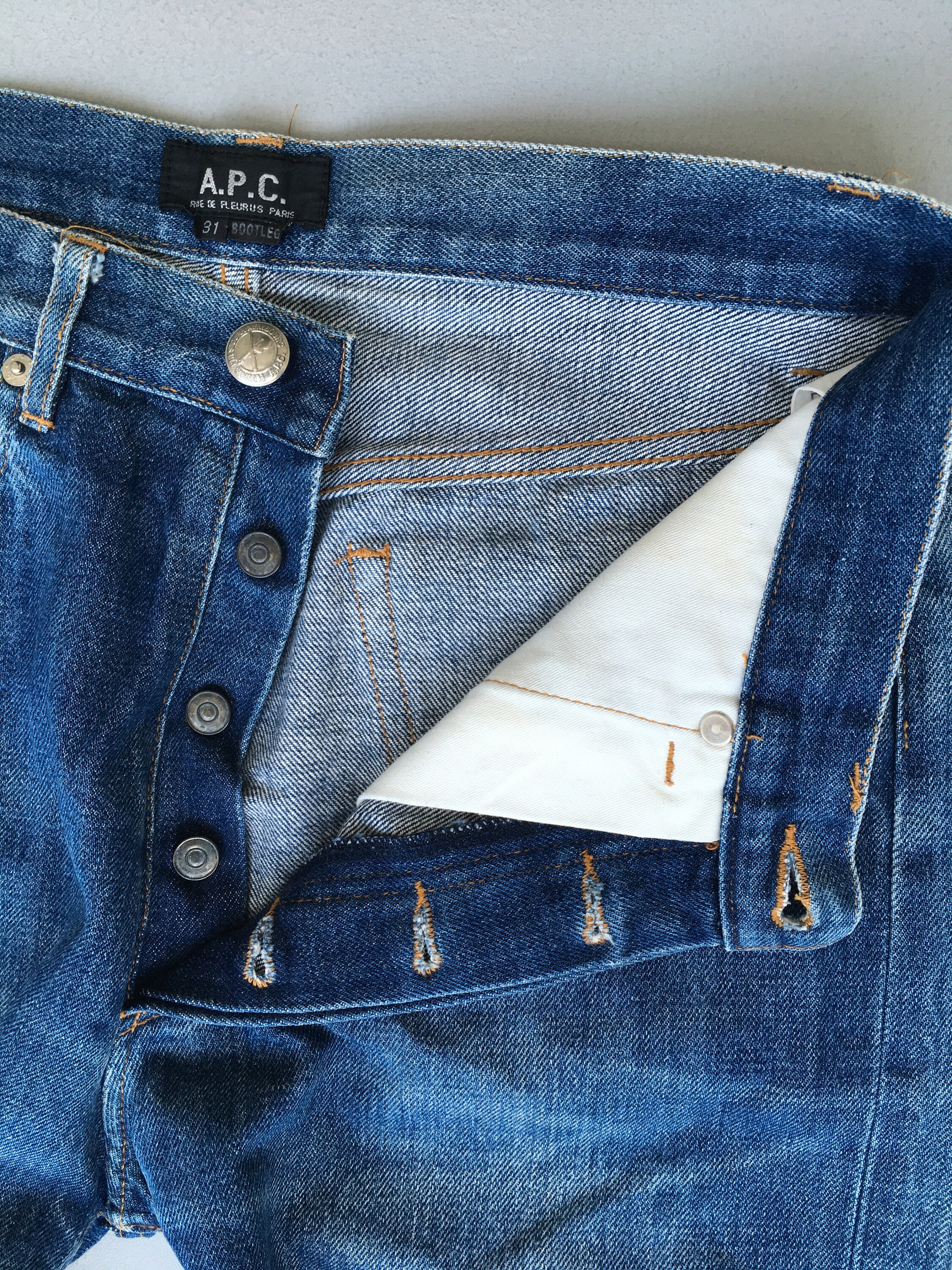 Size 28x27.5 Vintage APC France Indigo Blue Selvedge Jeans