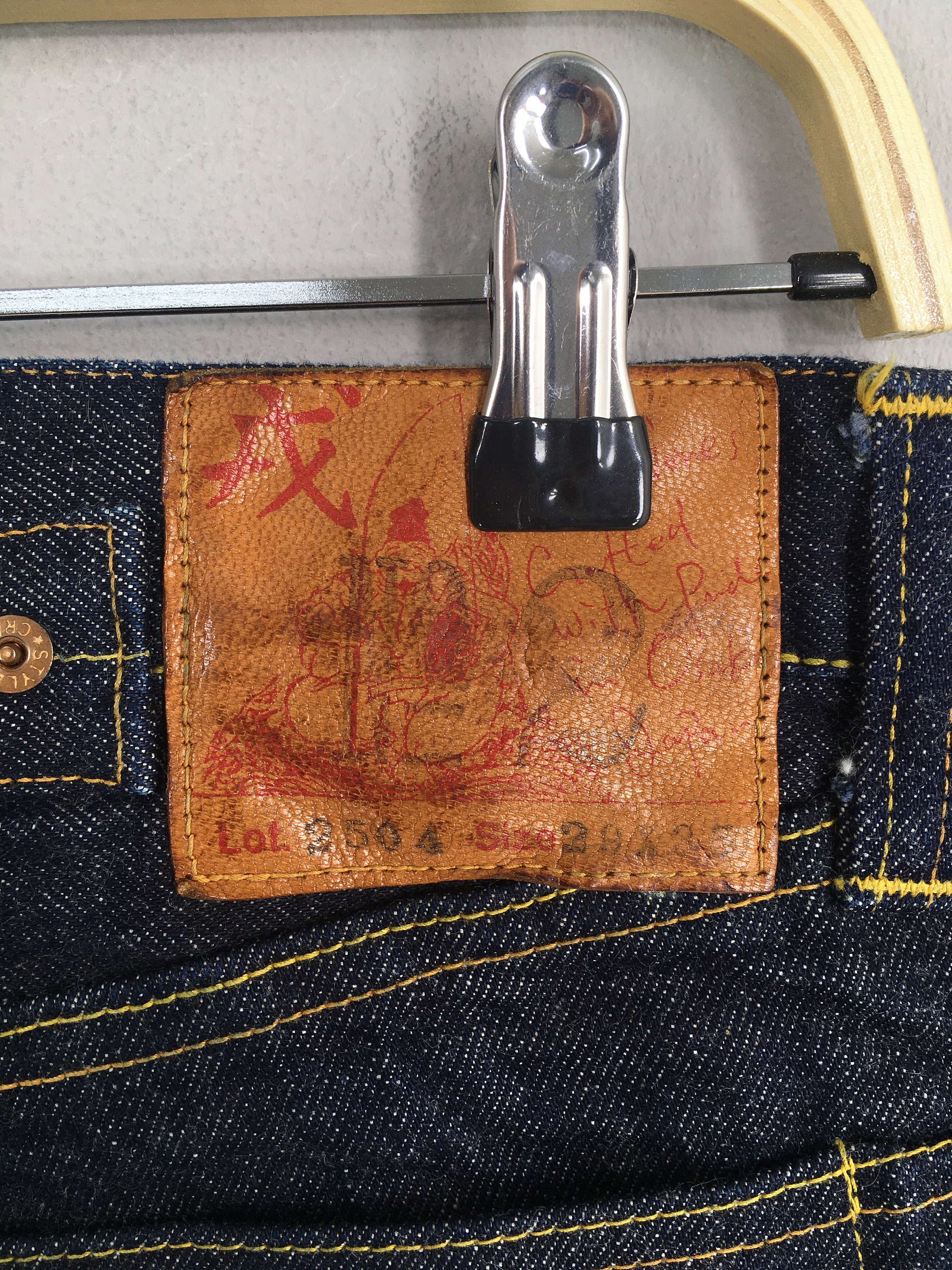 Size 28x33.5 Vintage Evis Big Daicock Painted Japan Denim Size 28x33.5 Vintage Evis Big Daicock Painted Japan Denim