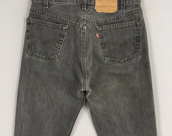 Size 28x31 Vintage 1980s Levi's 501 Black Jeans Light Wash
