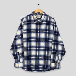 Vintage LL Bean Checkered Tartan Flannel XLarge Ll Bean Usa Casual Plaid Shadow Checked Multicolor Shirt Ll Bean Check Buttondown Size XL