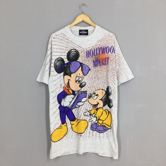 Vintage Mickey Mouse Overprint T shirt Medium 80's