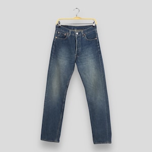Size 28x32 Vintage 90s Levi&#39;s 501 Faded Light Washed Blue Jeans Levi&#39;s Straight Leg Jeans Levi&#39;s 501 Button Fly Denim Levi&#39;s Women Mom W28