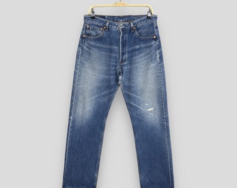 Size 31x28.5 Vintage 90s Levi's 501 Faded Blue Jeans Light Wash